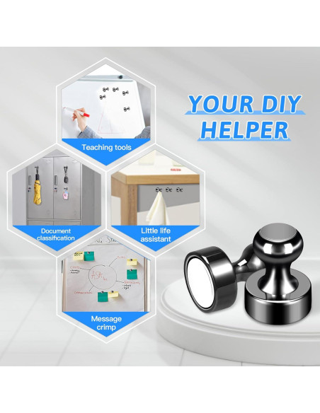 20 Imanes de Neodimio GOOZADA para Refrigerador Negro