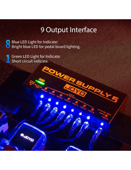 JOYO Fuente de Alimentación Recargable 4400mAh 8 Salidas JP-05