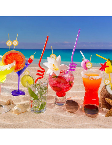 100 Palillos de Bambú Naranja para Cócteles 12 cm