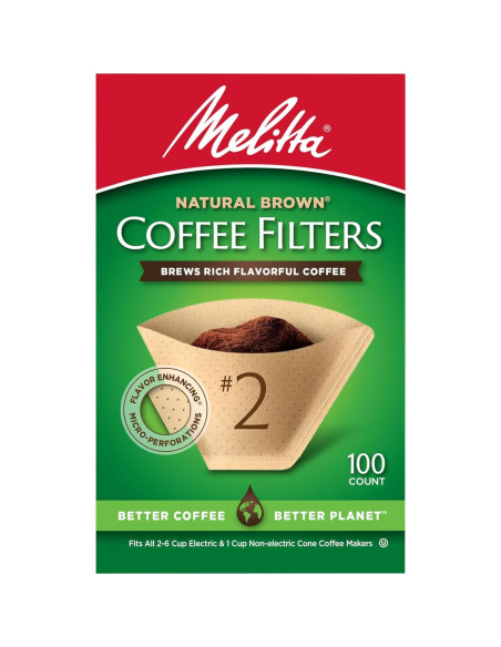 Filtro de Café Melitta BRWN NO2 Cono Papel 1 Unidad