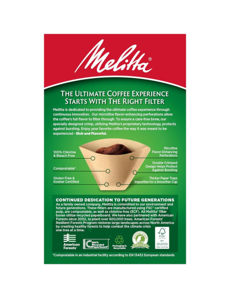 Filtro de Café Melitta BRWN NO2 Cono Papel 1 Unidad