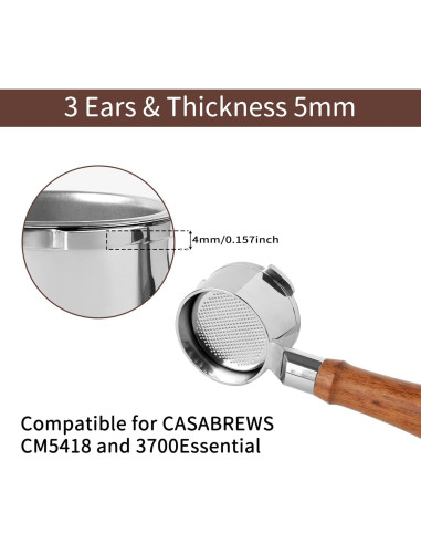 Portafiltro Sin Fondo 51mm Fogkay para Espresso y Cappuccino