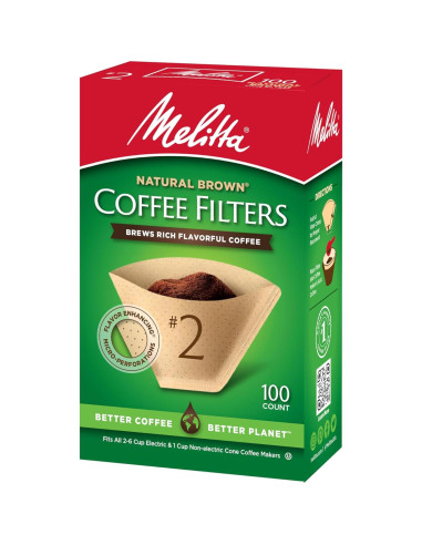 Filtro de Café Melitta BRWN NO2 Cono Papel 1 Unidad