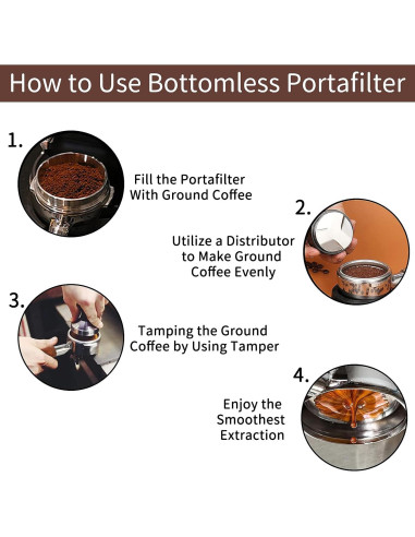 Portafiltro Sin Fondo 51mm Fogkay para Espresso y Cappuccino