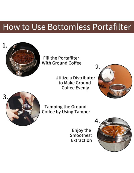 Portafiltro Sin Fondo 51mm Fogkay para Espresso y Cappuccino