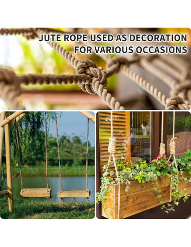 Cuerda de yute URBANVISTA 15.24 m 2.54 cm para manualidades