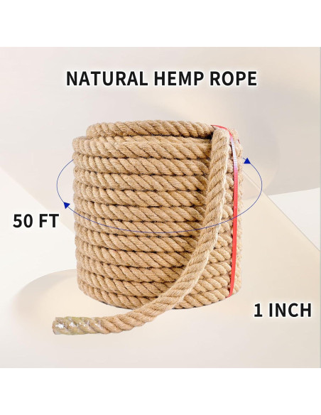 Cuerda de yute URBANVISTA 15.24 m 2.54 cm para manualidades