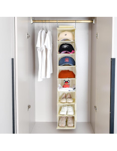 Organizador Colgante de Zapatos y Gorras Berdeng SNGD Pro 8 Estantes Beige 2