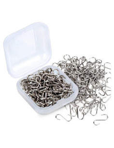 100 Ganchos en S Pequeños Shappy para Colgar Joyería Plata