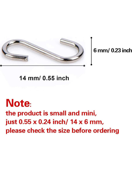 100 Ganchos en S Pequeños Shappy para Colgar Joyería Plata