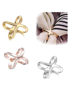 Anillos de Clip para Bufanda JANCAN 3 Pcs Elegantes en X