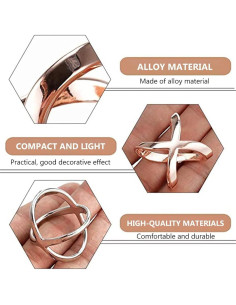 Anillos de Clip para Bufanda JANCAN 3 Pcs Elegantes en X 2