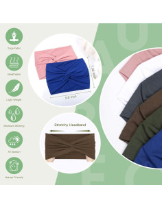 Diademas Anchas Tobeffect para Mujeres - Turbante Boho 18 cm 2