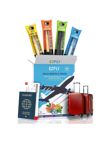 Inhalador de Aromaterapia EZFly - Portátil y Ligero, 4 Aromas Inhalador de Aromaterapia EZFly - Portátil y Ligero, 4 Aromas