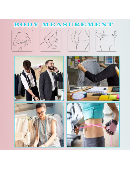 Paquete de 2 cintas métricas retráctiles BrainKer 150 cm
