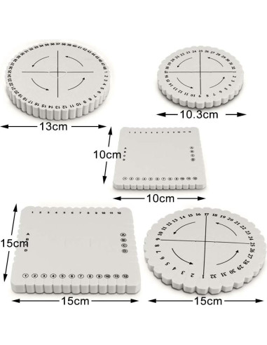 BILLIOTEAM Kit 5 Piezas Telar Kumihimo Redondo y Cuadrado