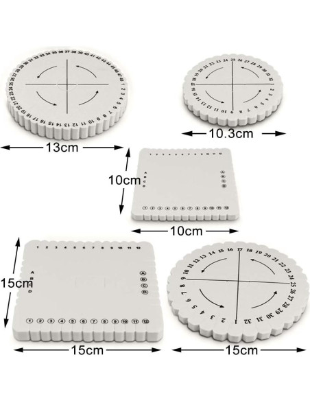 BILLIOTEAM Kit 5 Piezas Telar Kumihimo Redondo y Cuadrado