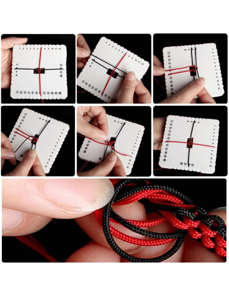 BILLIOTEAM Kit 5 Piezas Telar Kumihimo Redondo y Cuadrado