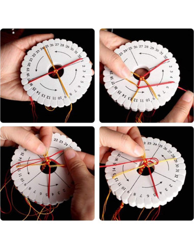 BILLIOTEAM Kit 5 Piezas Telar Kumihimo Redondo y Cuadrado