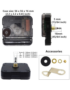 Mecanismo de Reloj de Cuarzo TIKROUND DIY 18mm Eje Largo 2