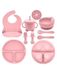 Juego de Alimentación de Silicona Munlinder Rosa 8 Piezas