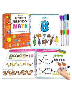 Cuaderno de Matemáticas Preescolar HOQEEWIPE 60 Páginas