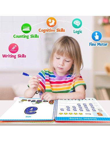 Cuaderno de Matemáticas Preescolar HOQEEWIPE 60 Páginas