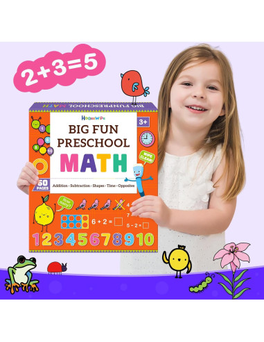 Cuaderno de Matemáticas Preescolar HOQEEWIPE 60 Páginas