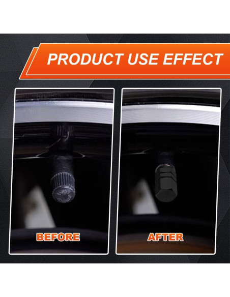 12 Tapones de Válvula de Neumático HEVLE Aluminio Anodizado Negro