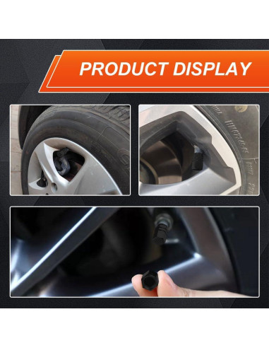 12 Tapones de Válvula de Neumático HEVLE Aluminio Anodizado Negro