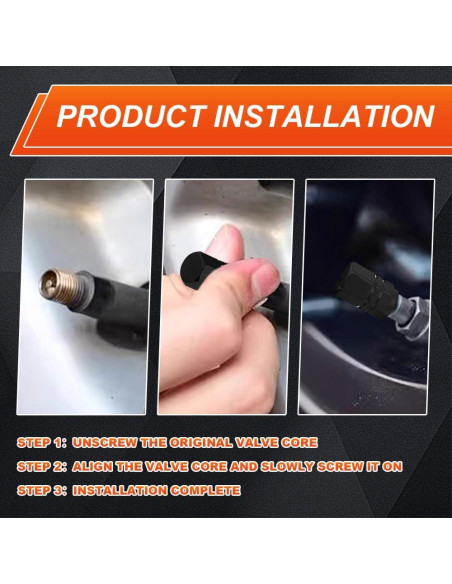 12 Tapones de Válvula de Neumático HEVLE Aluminio Anodizado Negro