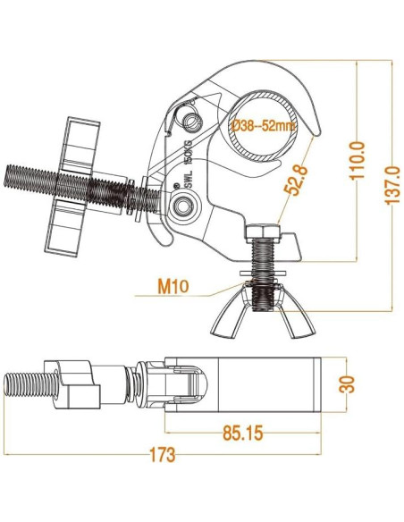 Abrazadera de Truss Alta Resistencia Sarknoah 4 Pzas 150 kg
