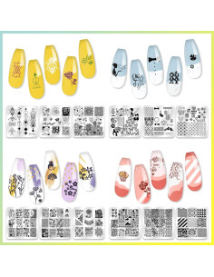 Kit de Estampado de Uñas Biutee 12 Placas + Estampador + Raspador 2