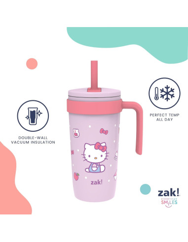 Taza de Viaje Zak Designs Hello Kitty 532ml Acero Inoxidable