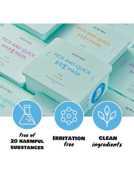 Mascarilla Hidratante DEWYTREE Aqua 30 Hojas con Ácido Hialurónico