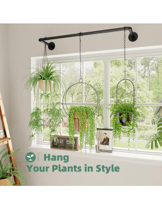 Soporte para Plantas Colgantes Galood Metal Negro 91.44 cm 2