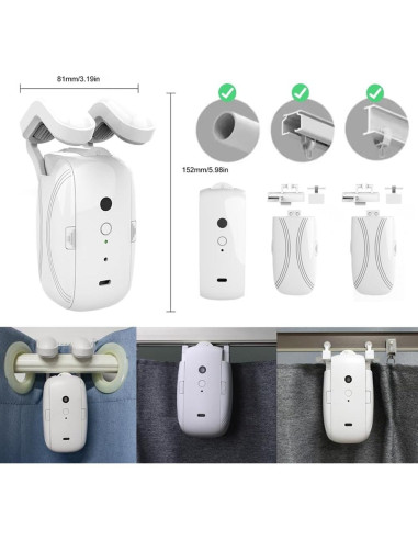 Apertura Automática Cortinas Inteligente OUGETHER 3 en 1 WiFi