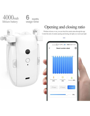 Apertura Automática Cortinas Inteligente OUGETHER 3 en 1 WiFi