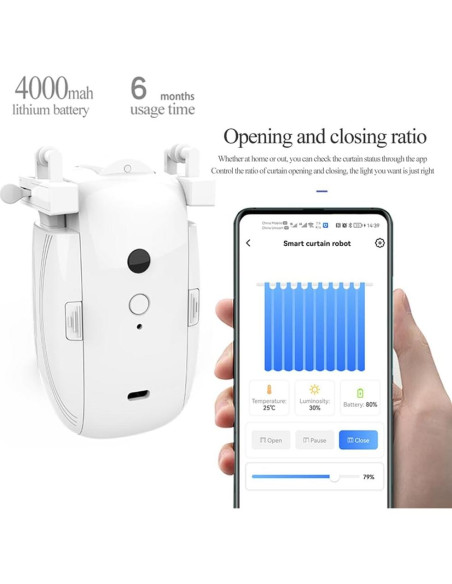 Apertura Automática Cortinas Inteligente OUGETHER 3 en 1 WiFi