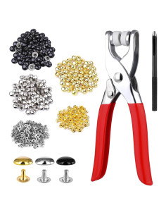 180 Remaches de Cuero 10mm Kogyxe - 3 Colores con Herramientas