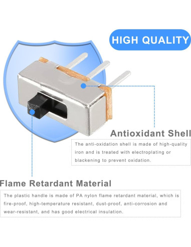 Interruptor Deslizante SPDT 3mm DAOKAI 100pcs para PCB