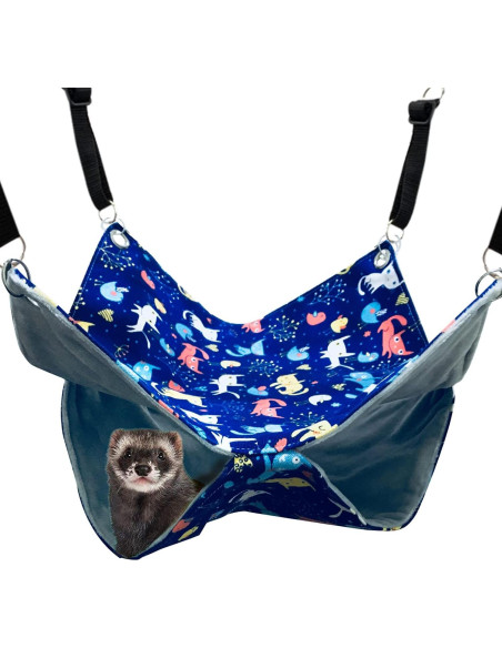 Conjunto de Accesorios para Jaula de Hurones FULUE - Hamaca, Tienda y Túnel Conjunto de Accesorios para Jaula de Hurones FULUE - Hamaca, Tienda y Túnel