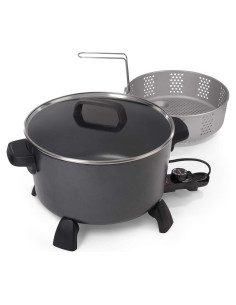 Olla de Cocina Presto XL 10 Qt, Vaporera y Freidora Negra
