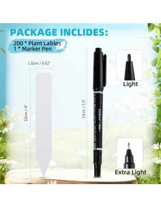 Etiquetas para Plantas TDHDIKE 10 cm 200 Pcs Blancas 2