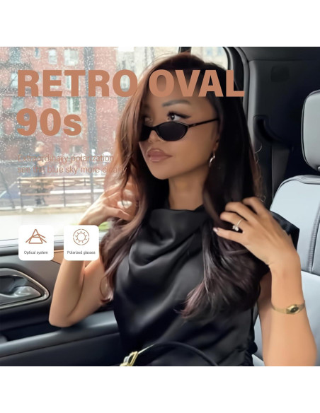 Gafas de Sol Retro Ovaladas KUGUAOK UV Protección Mujeres Gafas de Sol Retro Ovaladas KUGUAOK UV Protección Mujeres