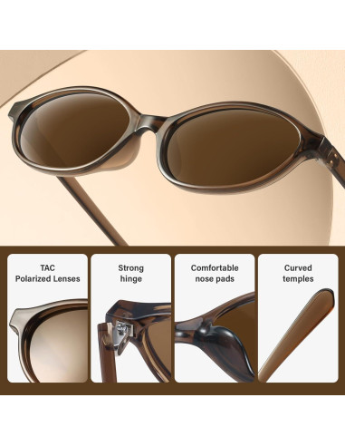 Gafas de Sol Retro Ovaladas KUGUAOK UV Protección Mujeres