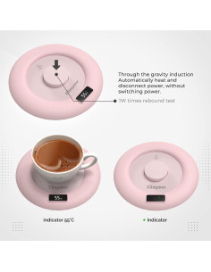 Calentador de Tazas Eléctrico Elingmor Rosa 10W Automático 2