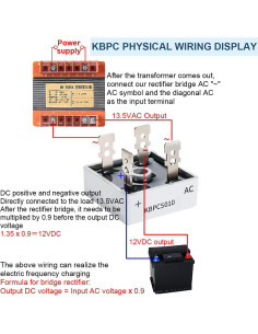 5 Diodos Rectificadores Puente KBPC5010 50A 1000V con Disipador 2