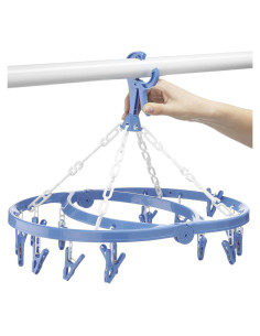 Percha Plegable Whitmor 16 Clips para Secar Ropa Azul