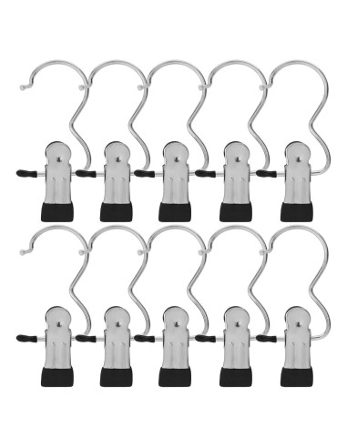 Clips de Colgar BEWISHOME 20 Pcs Antideslizantes Cromo
